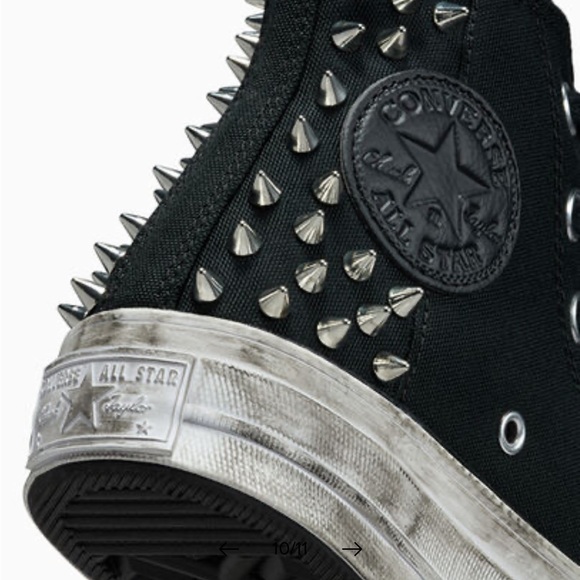 Converse Taylor All Star 70 High Top Sneaker Black and White with Studs US 6 - Picture 5 of 16